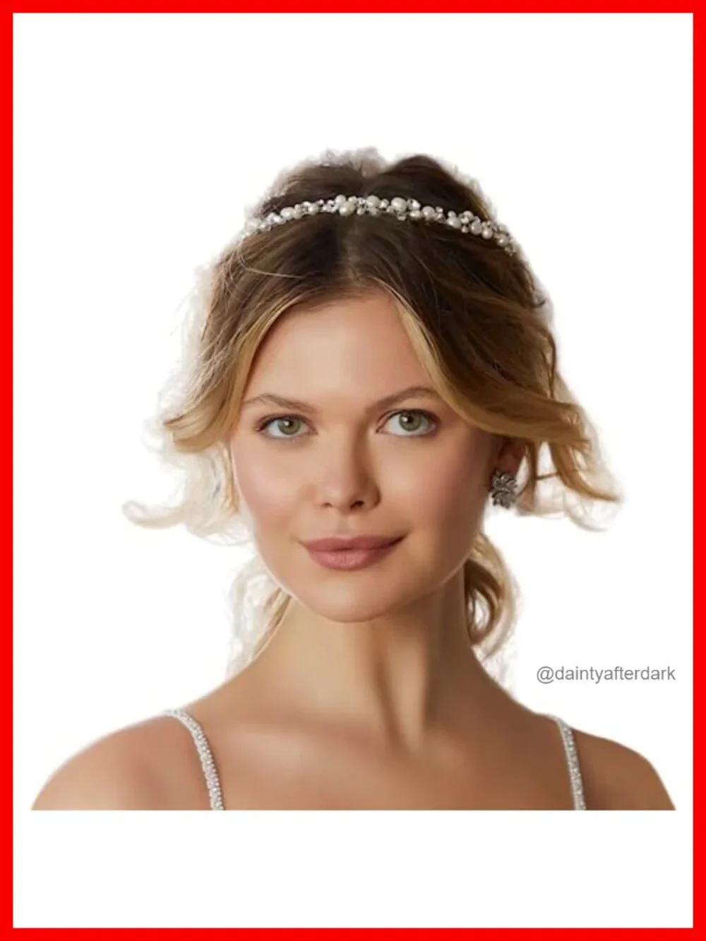 Pearl and Crystal Headband Hair Vine for Bridal Wedding Headpiece